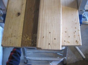 overhead hanging storage predrill pilot holes
