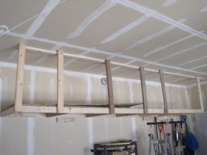 overhead hanging storage slide floor boards on