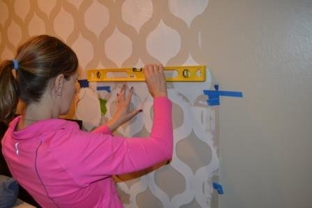 Stencil Accent Wall, Complete!