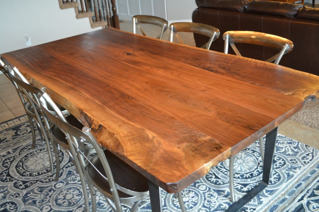 Live Edge Black Walnut Table Finished