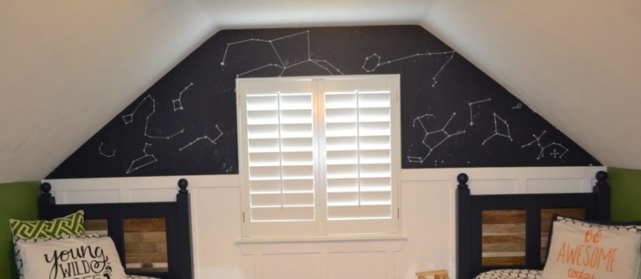 Starry Night Sky Accent Wall — Boys Bedroom